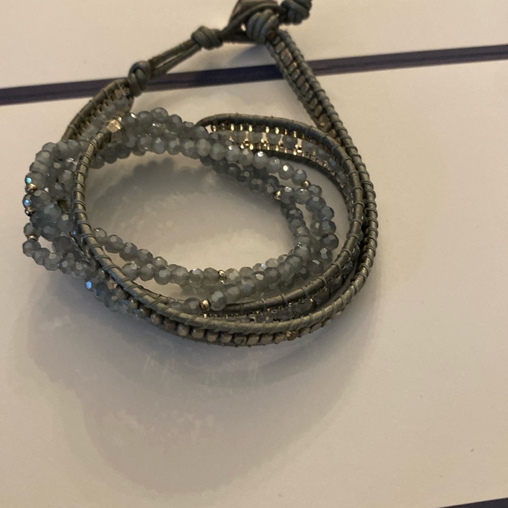 Silver 3 strand wrap bracelet